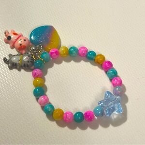 Star Heart, colorful charm bracelet